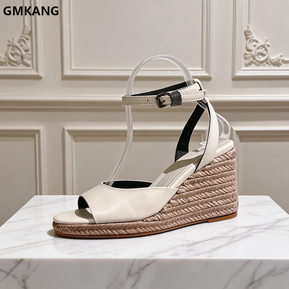 Wedge Espadrille Women - Summer Wedge Heels Sandals Women Genuine