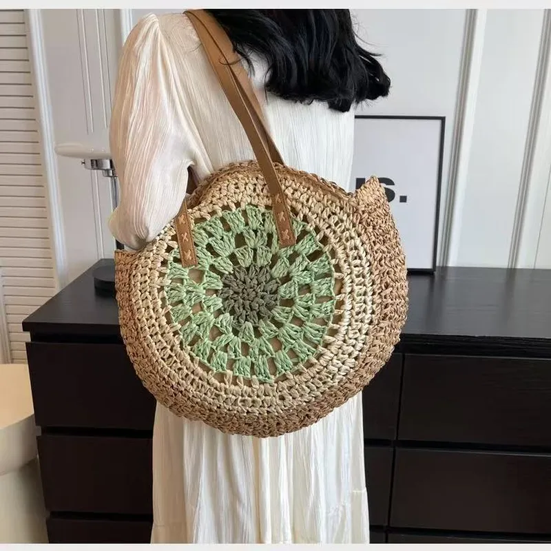Tote Bag Beach - Straw Beach Tote Bag Handwoven Seaside