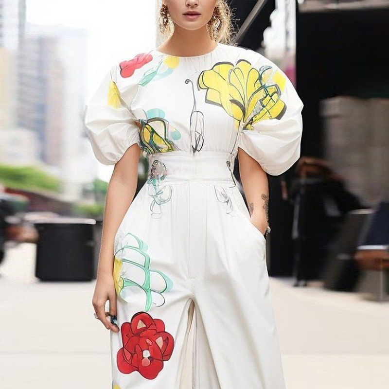 Romper Floral Print - Krisstarsgirls Summer Flower Print Woman Tops