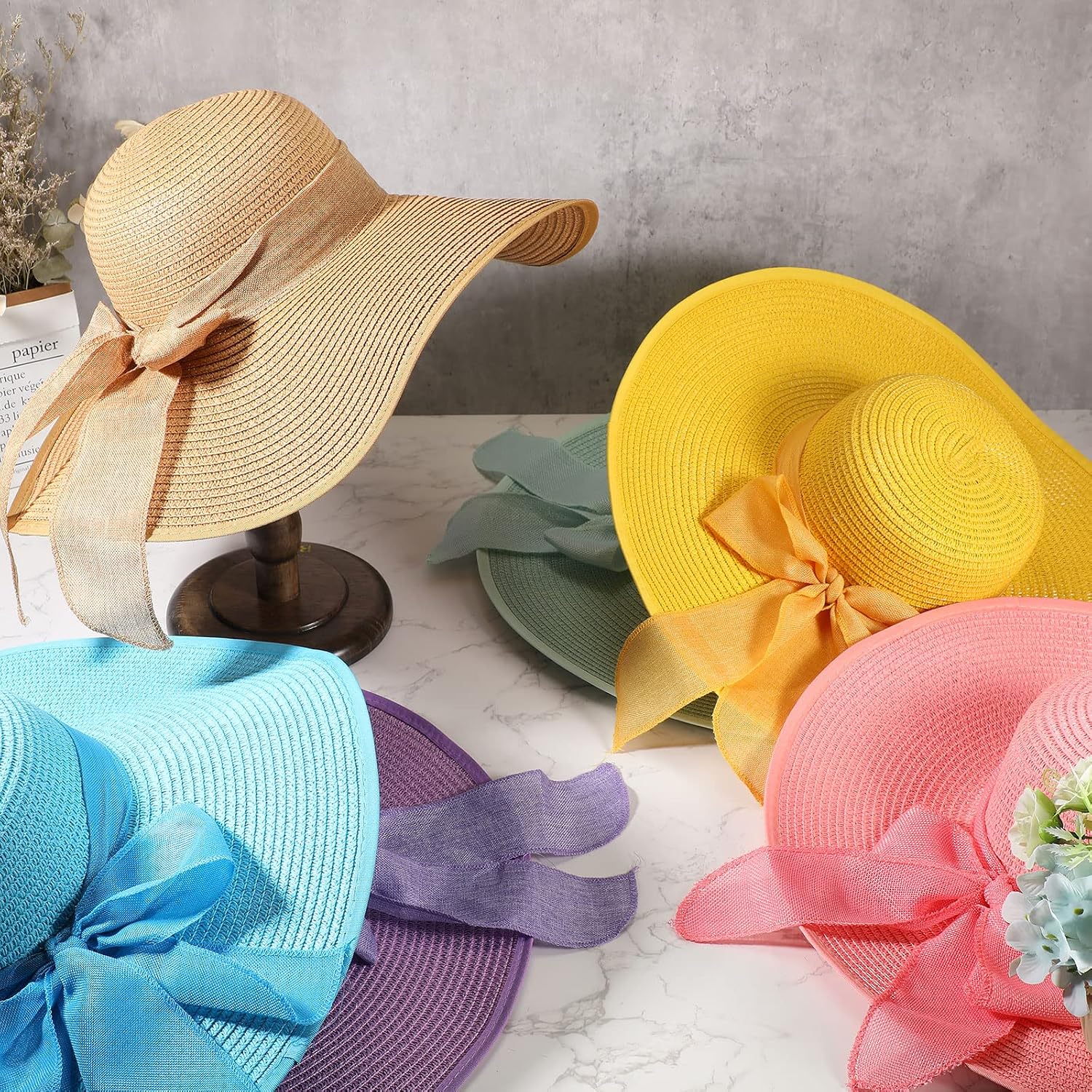 12 PCS Women's Wide Brim Straw - Hat Floppy Wide 리뷰 및 가격