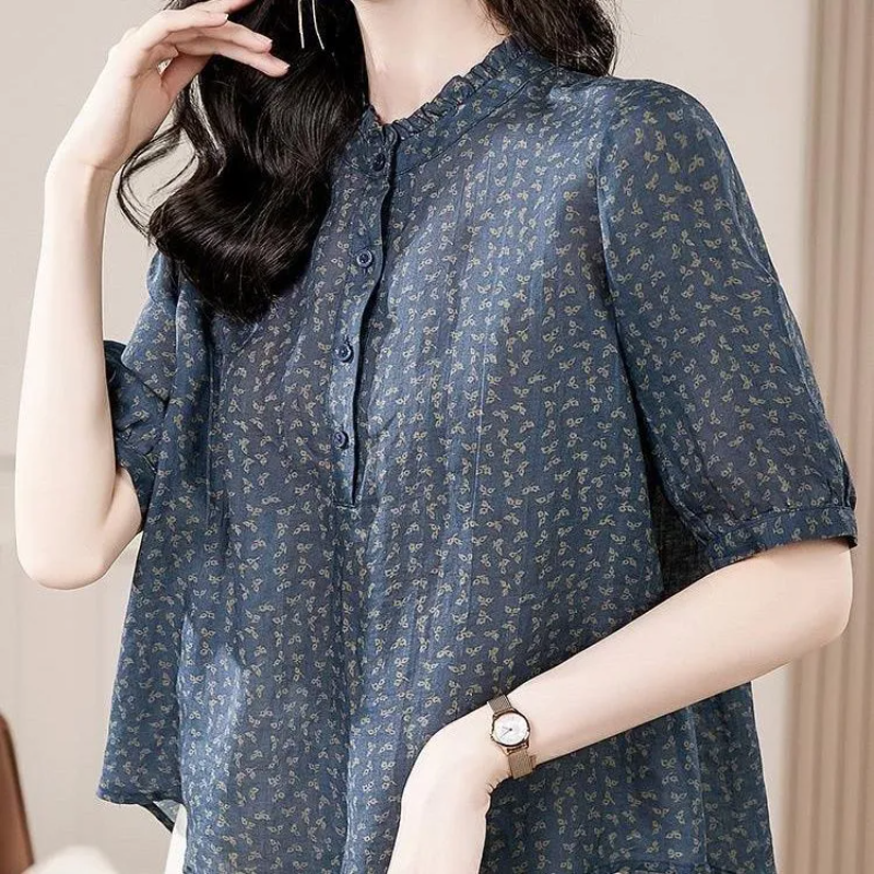 Five Sleeve All Match Retro Sh - Romper Floral Print 리뷰 및 가격