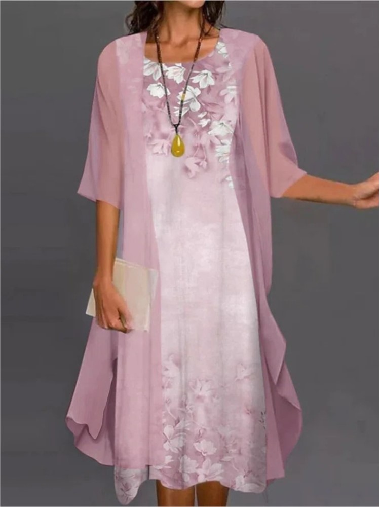 Summer Elegant Dress Two-piece - Romper Floral Print 리뷰 및 가격