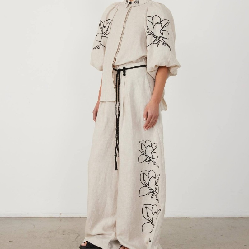 Elegant Women Linen Boho Two P - Linen Pant Wide 리뷰 및 가격