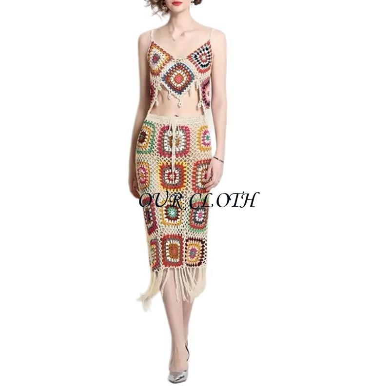 Women Beach Crochet Knit Cami  - Crop Top Crochet 리뷰 및 가격