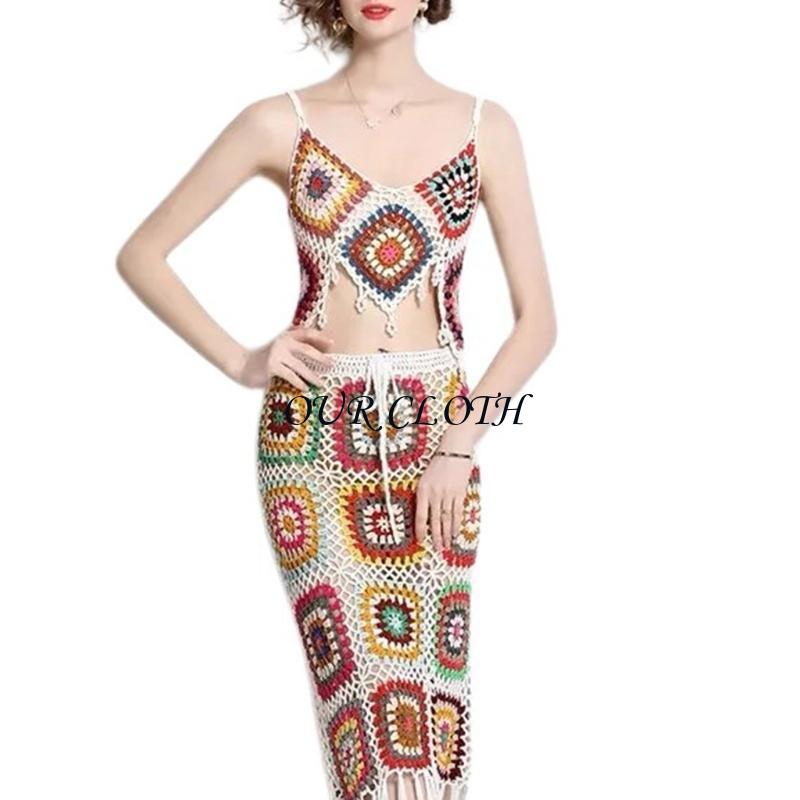 Women Beach Crochet Knit Cami  - Crop Top Crochet 리뷰 및 가격