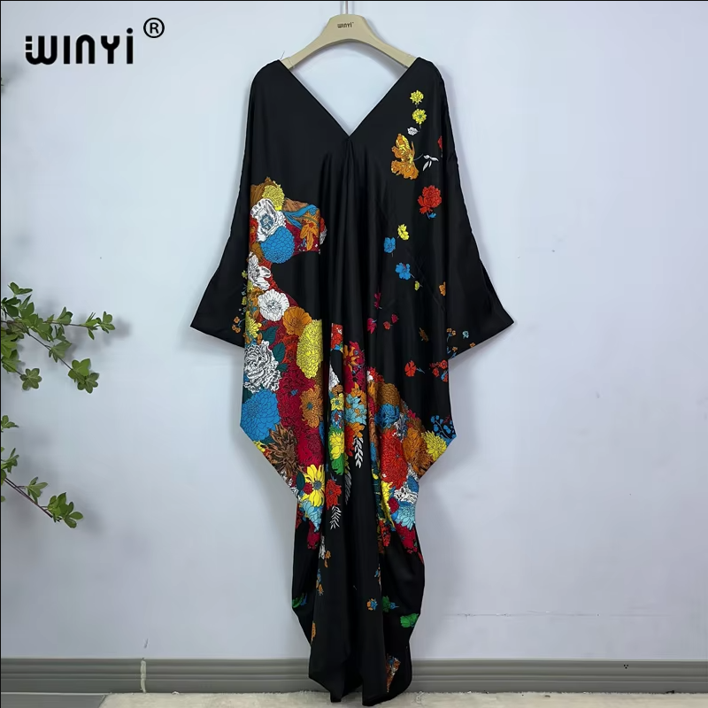 WINYI print summer maxi dress  - Cover Up Kaftan 리뷰 및 가격