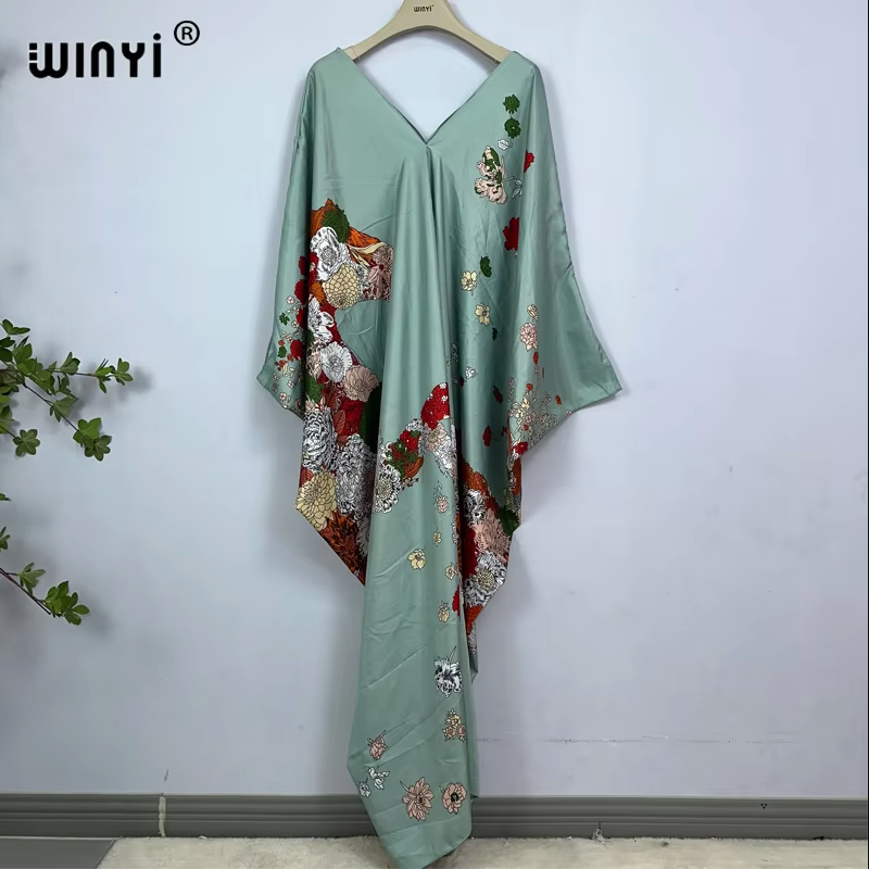 WINYI print summer maxi dress  - Cover Up Kaftan 리뷰 및 가격