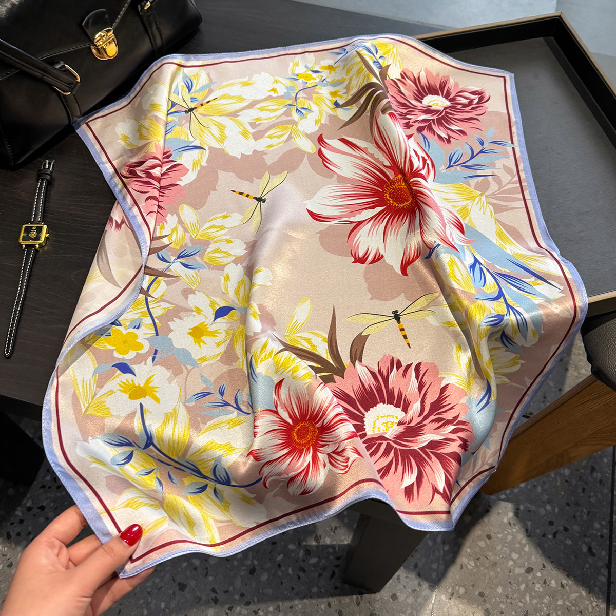 New 100% Silk Square Scarf for - Headband Summer Knit 리뷰 및 가격