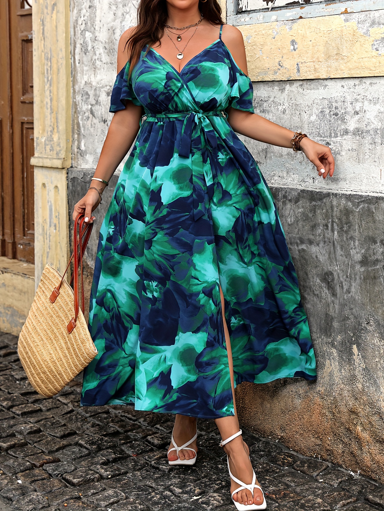 Plus Size Women's Summer Casua - Romper Floral Print 리뷰 및 가격