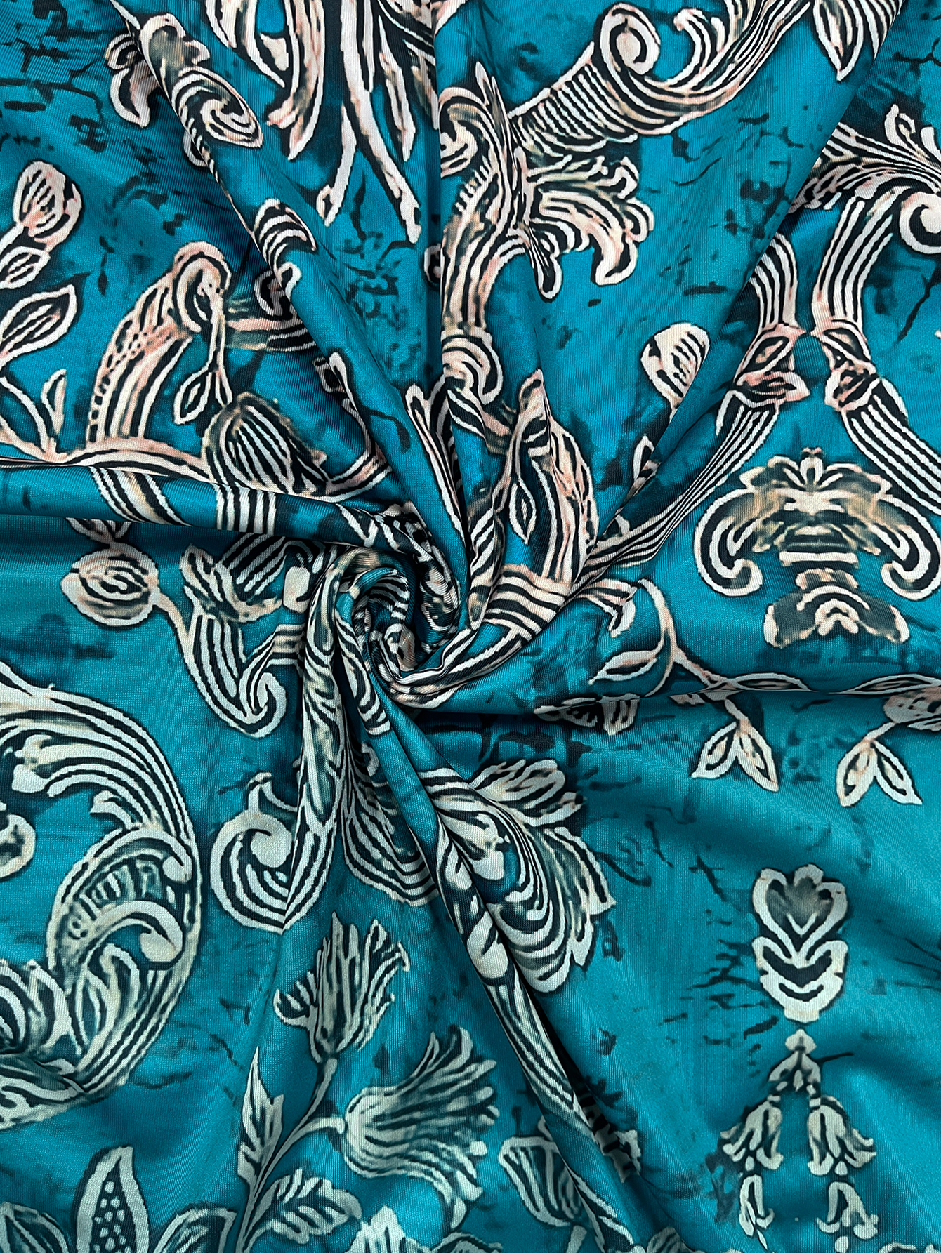 Plus Size Teal Baroque Floral  - Romper Floral Print 리뷰 및 가격