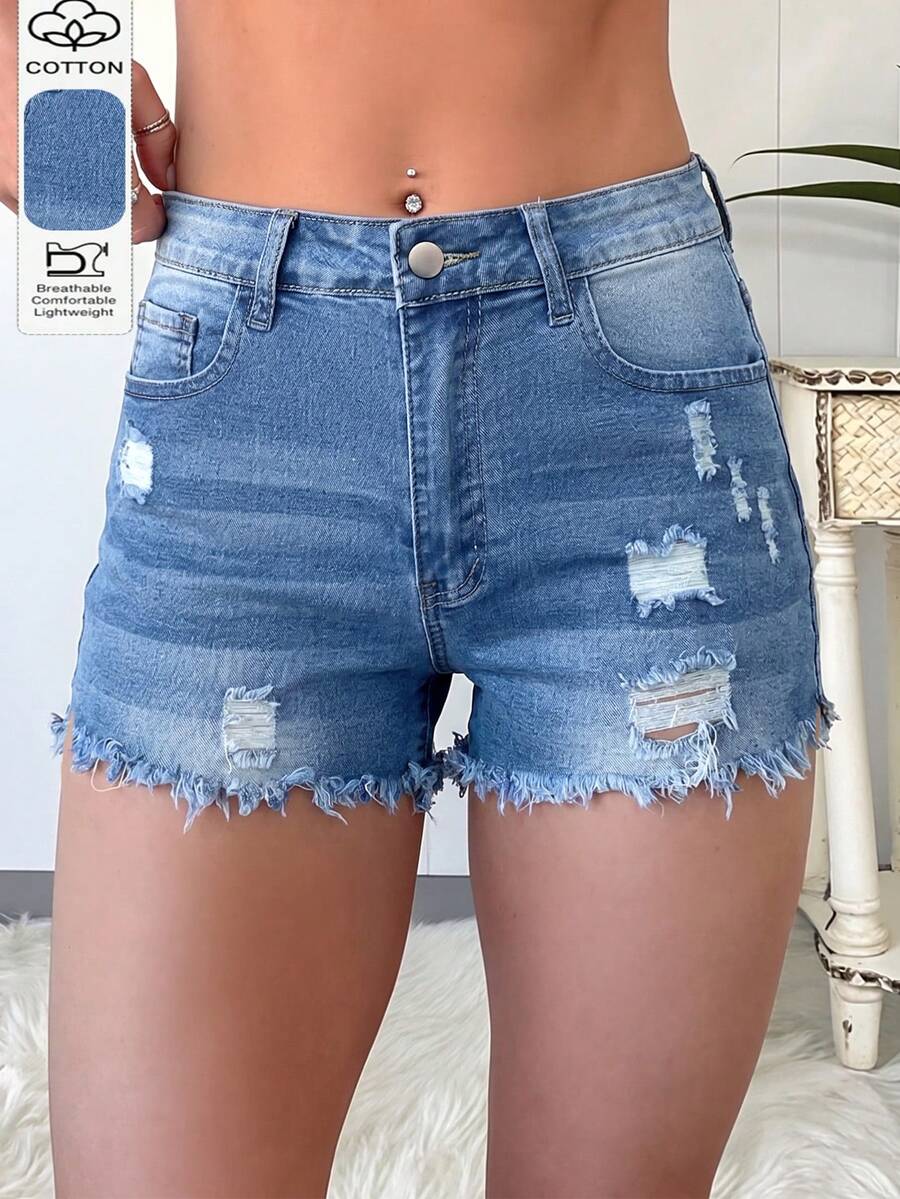Womens Casual Distressed Denim - Shorts Denim Frayed 리뷰 및 가격