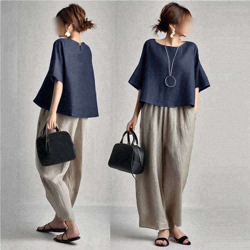 Two Pieces Women Pant Sets Sol - Linen Pant Wide 리뷰 및 가격