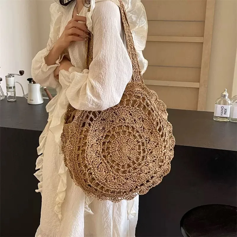 Hand-woven paper rope tote bag - Tote Bag Beach 리뷰 및 가격