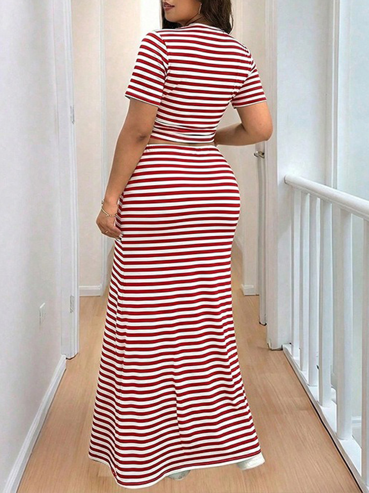 GIBSIE Plus Size Striped O-Nec - Crop Top Crochet 리뷰 및 가격