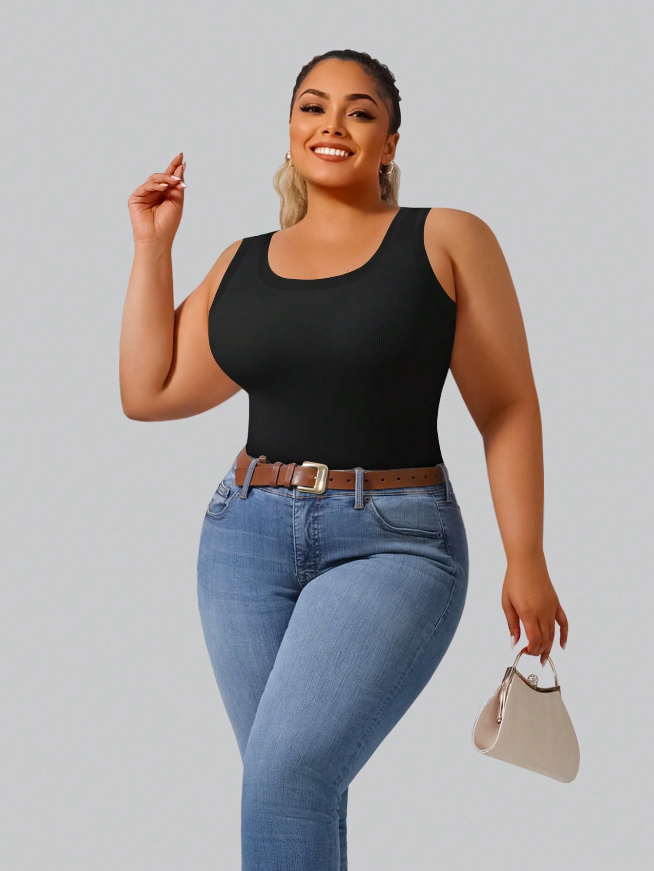 Plus Size Women's High Stretch - Crop Top Crochet 리뷰 및 가격