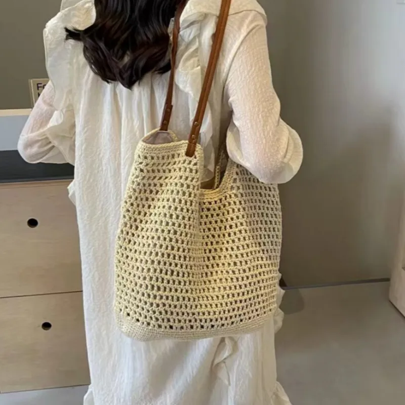Women's hand-woven straw tote  - Tote Bag Beach 리뷰 및 가격