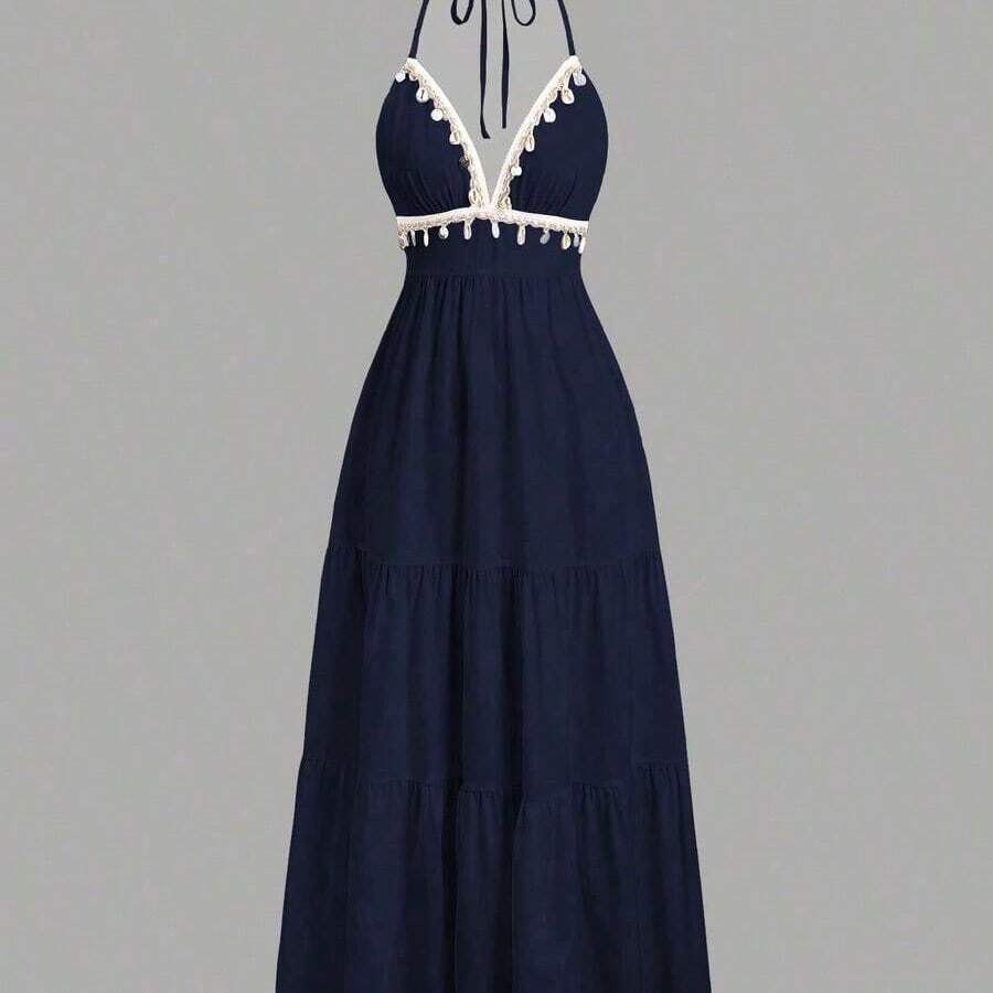 Womens Halter Neck Tiered Maxi - Maxi Dress Halter 리뷰 및 가격