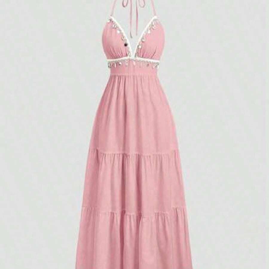 Womens Halter Neck Tiered Maxi - Maxi Dress Halter 리뷰 및 가격